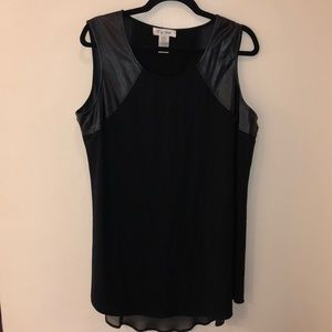 Faux Leather shoulder Tank